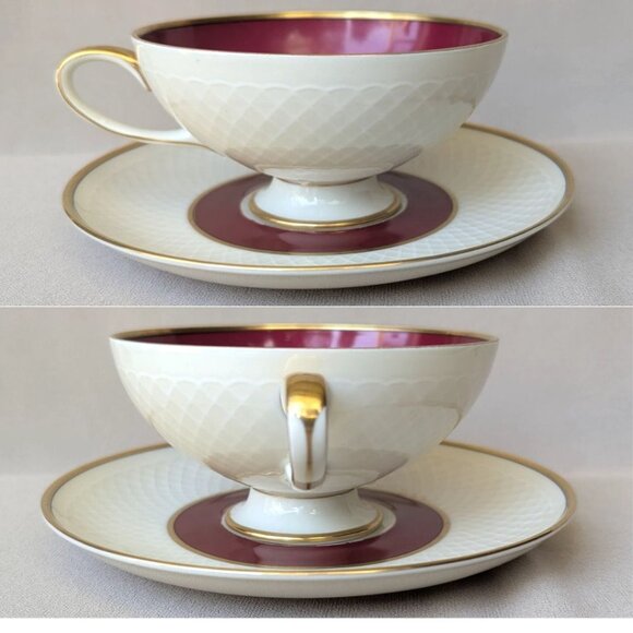 50s Royal Heidelberg Winterling Bavaria Germany White Iris Tea Cup and Saucer - Picture 2 of 9